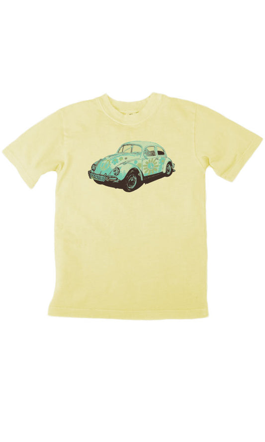 Bug Car Art Design imprinted on 100% Organic Cotton