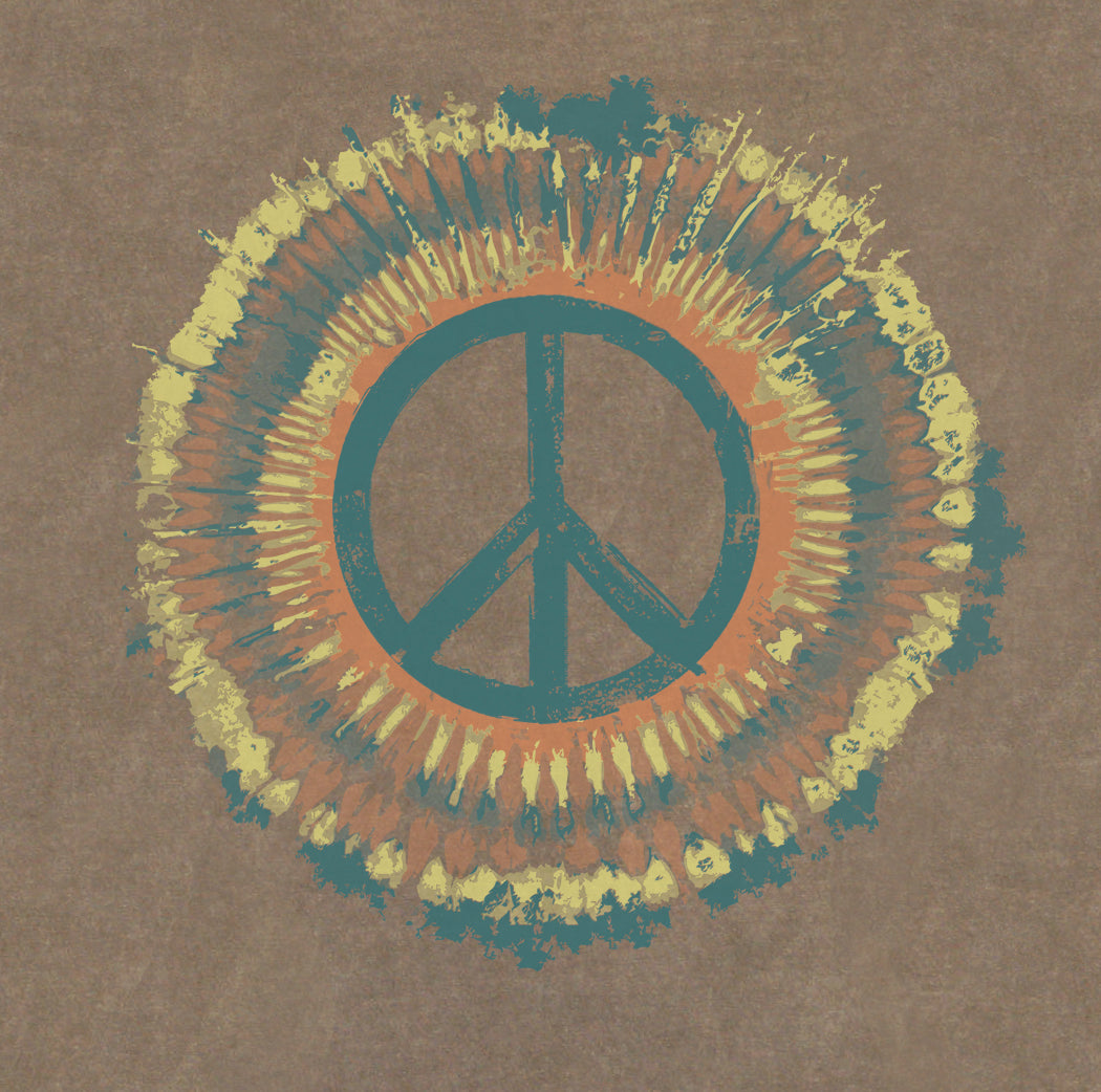 Tie Dye Peace Design imprinted on 100% Organic Cotton