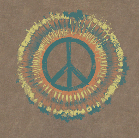 Tie Dye Peace Design imprinted on 100% Organic Cotton