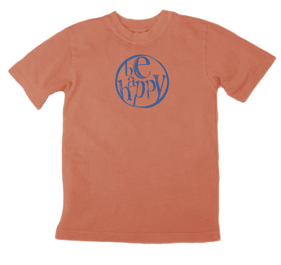 Be Happy Design imprinted on 100% Organic Cotton