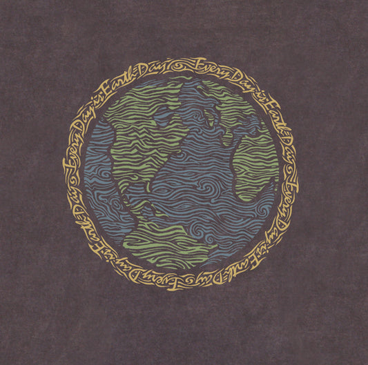 Scratchy Earth design Imprinted on Men's Long Sleeve Clay Dyed Organic Cotton Tee