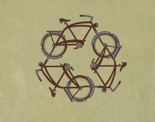 Recycle Design Imprinted on Men's Long Sleeve Clay Dyed Organic Cotton Tee