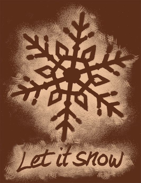 Let It Snow Design Imprinted on Men's Long Sleeve Clay Dyed Organic Cotton Tee