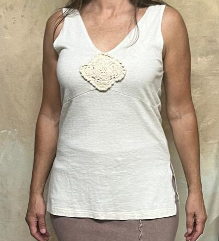 Medallion Top Sleeveless on Hemp & Organic Cotton