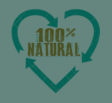 100% Natural Design imprinted on 100% Organic Cotton