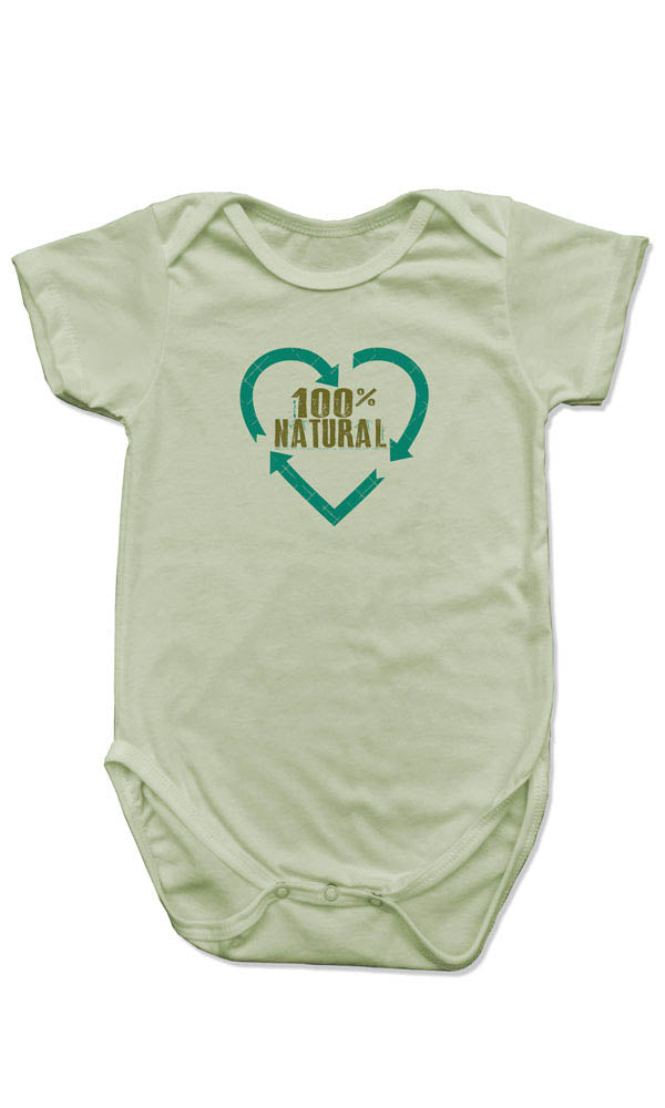 One Hundred % Natural Imprinted on Made in USA Organic Cotton Infant Snappie