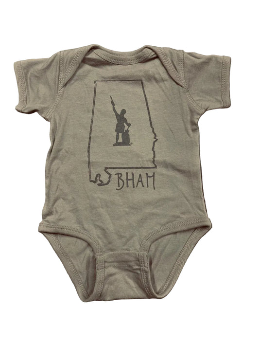 I Love Birmingham Pride Design Imprinted on Made in USA Organic Cotton Infant Snappie