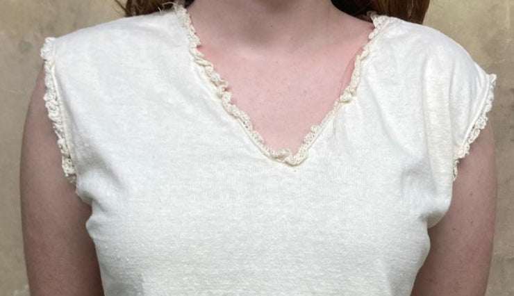 Luna Lace Trim Hemp Organic Cotton Crop Top