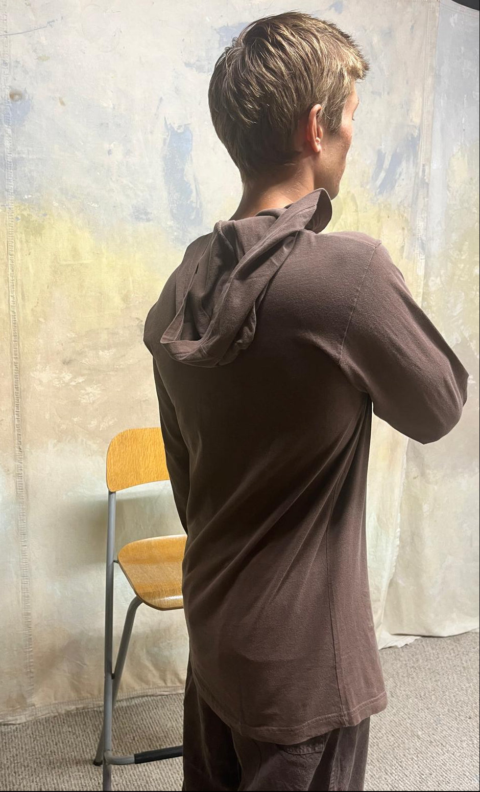 Men's Long Sleeve V-Neck Hemp Organic Cotton Hoody