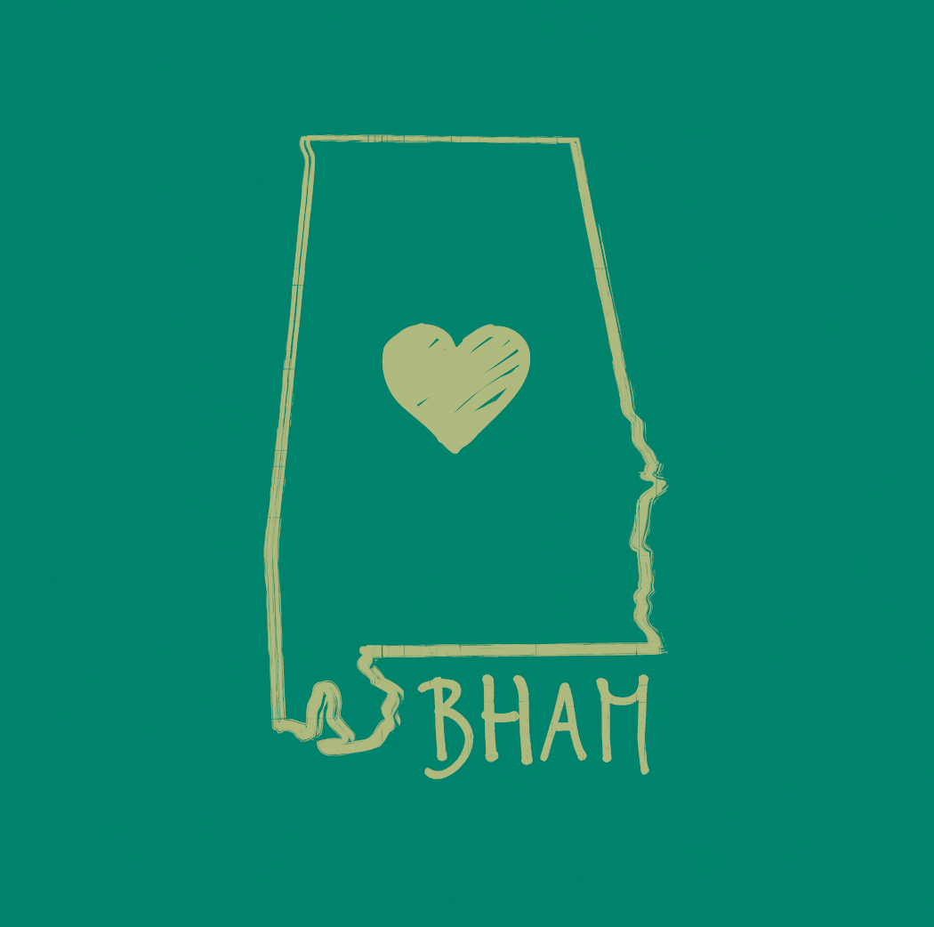 BHAM Heart on Men's Short Sleeve Performance Cotton Tee