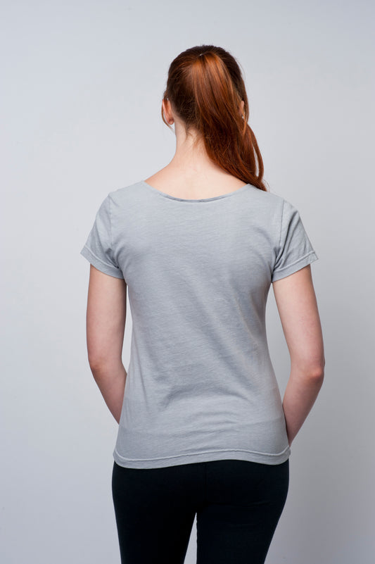 Organic Cotton Short Sleeve V-Neck Ladies Top