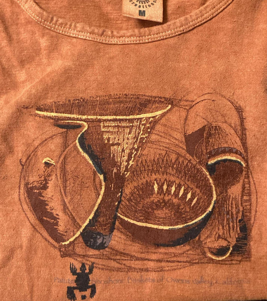 Native American Indian Design Imprinted on our Original Hemp Short Sleeve Scoop Neck Ladies Top