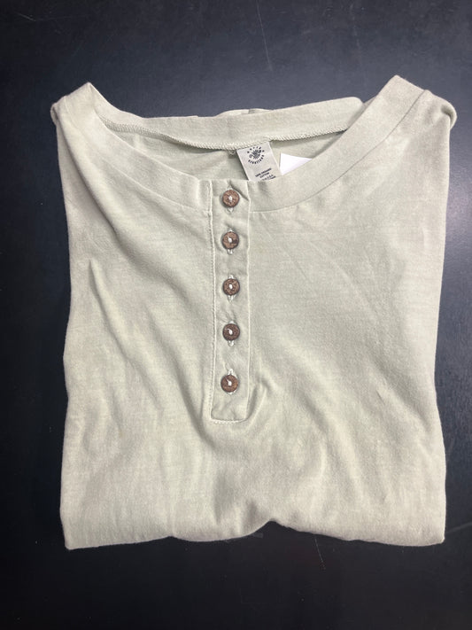 Women’s Long Sleeve Made in USA Clay Dyed Organic Cotton Henley Tee