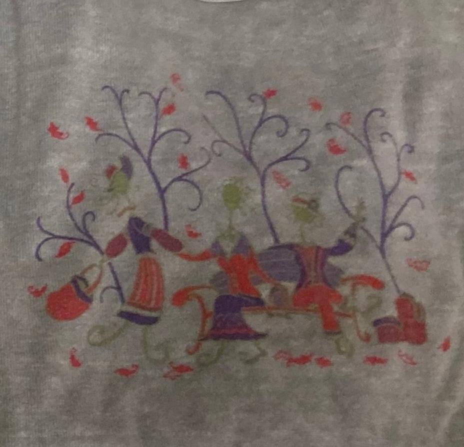 Fancy Ladies Imprinted on Made in USA Hemp Long Sleeve Ladies Scoop Neck Top
