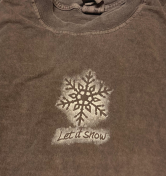 Let It Snow Design Imprinted on Men's Long Sleeve Clay Dyed Organic Cotton Tee