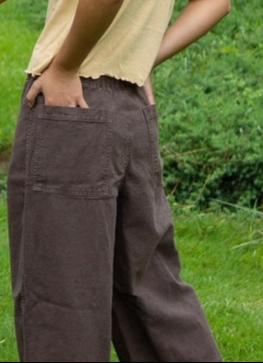 Hemp Organic Cotton Woven Pants with Draw String & Gusset Crotch