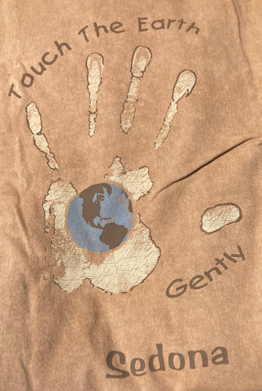 Touch the Earth Gently Sedona Imprinted on Back of Men's Short Sleeve Cotton Tee