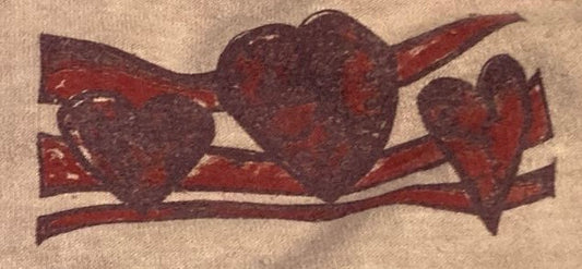 Three Hearts Design on Hemp Organic Cotton Tank Top