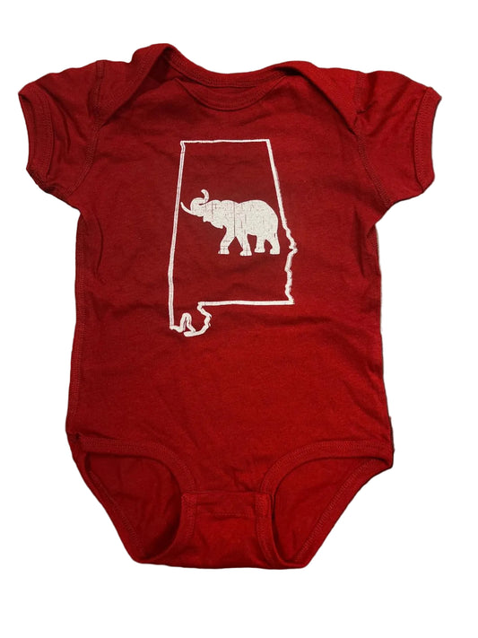Elephant Imprinted on Made in USA Organic Cotton Infant Snappie