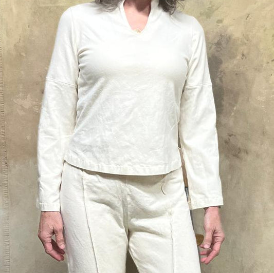 Long Sleeve Hemp Organic Cotton Lycra Ladies Top
