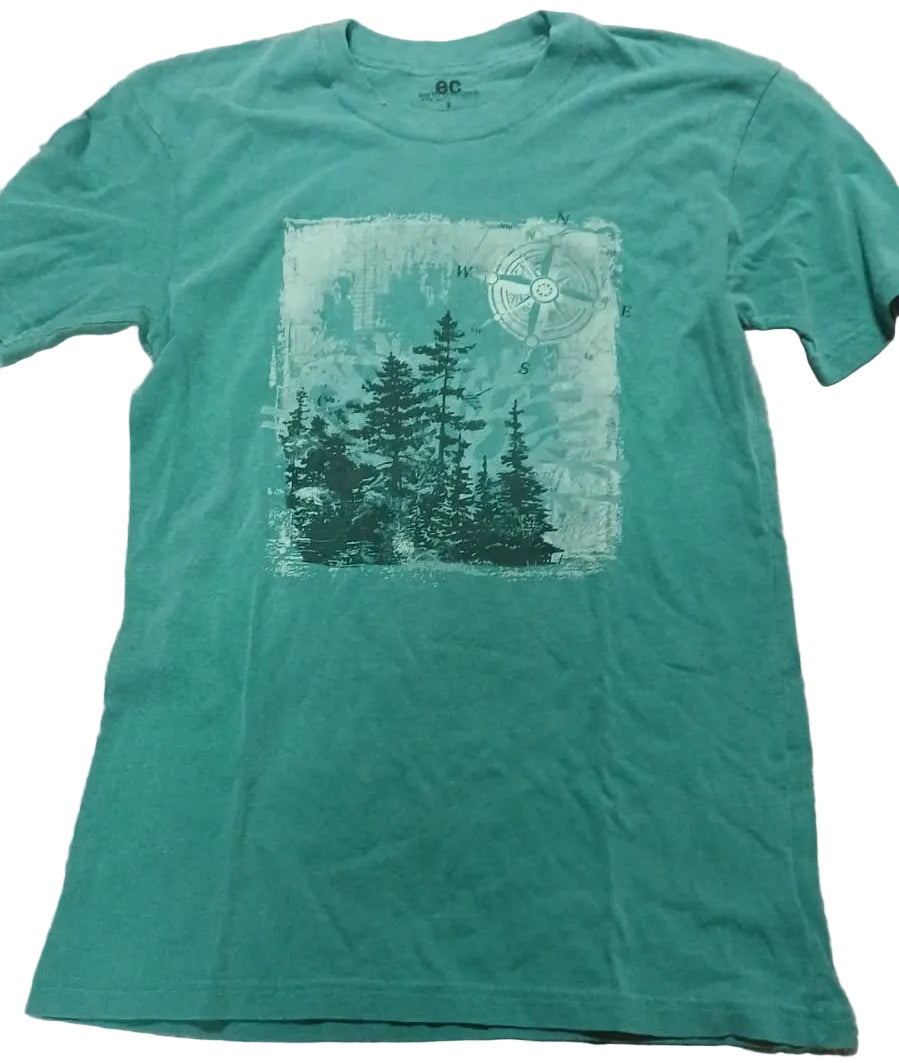 Compass Forest on Men's Short Sleeve Organic Cotton Tee