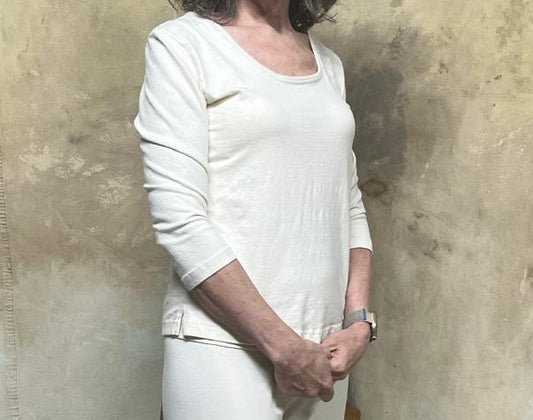 Everyday Hemp Scoop Top with 3/4 sleeves