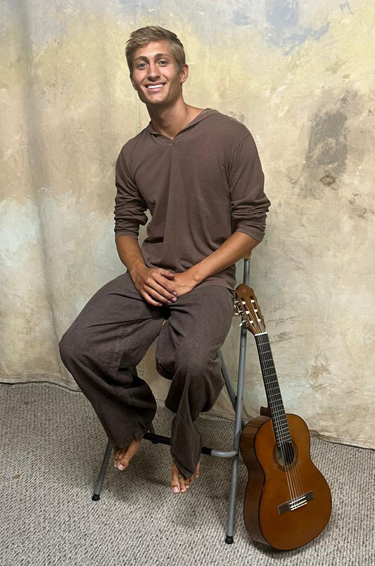 Men's Long Sleeve V-Neck Hemp Organic Cotton Hoody