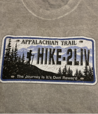 Hike-2LIV Design Imprinted on Men's Short Sleeve Clay Dyed Cotton Tee