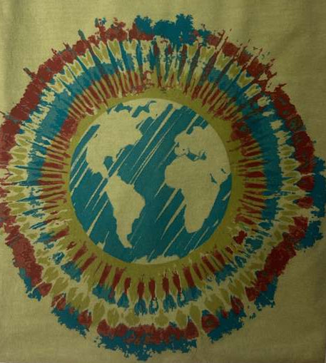 Earth Design Imprinted on Men's Short Sleeve Organic Cotton Tee