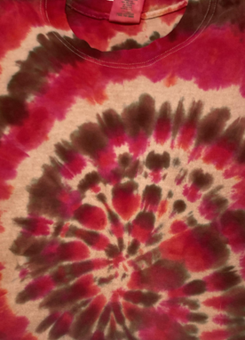 Tie Dye Design Imprinted on Men's Short Sleeve Clay Dyed Cotton Tee