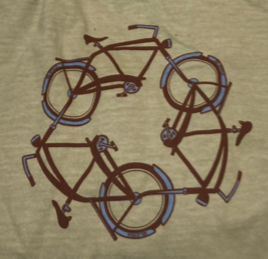 Recycle Design Imprinted on Men's Long Sleeve Clay Dyed Organic Cotton Tee