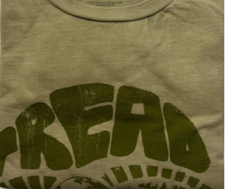Tread Lightly Design Imprinted on Men's Long Sleeve Clay Dyed Organic Cotton Tee