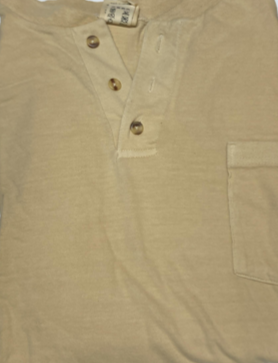 Men's Long Sleeve Made in USA Clay Dyed Organic Cotton Henley Tee