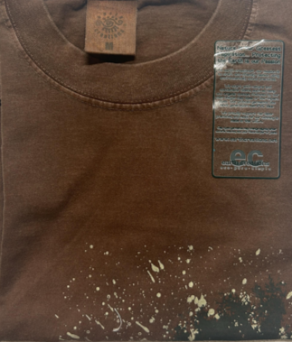Peace Tree Design Imprinted on Men's Long Sleeve Clay Dyed Organic Cotton Tee